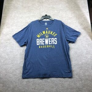 Majestic Short Sleeve Milwaukee Brewers Shirt Size 2XL